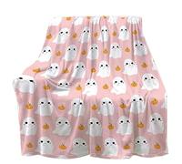 White Throw Blanket, Fluffy Blanket Sofa Throws Ultra Soft Warm Halloween Fleece Blankets Cozy, Plush, Fluffy, Fuzzy Fleece Throw Blankets for Bed, Sofa