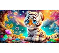white-tiger 1000 Piece Adult Jigsaws Fun Present & Activity for Home Great Gift Idea Educational Game Decompression for Adults 38x26cm/1000pcs
