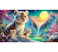 white-tiger 1000 Piece Challenging Puzzles Puzzle for Adults Recycled Paper Fun and Challenging Family Game Great Gift Idea 70x50cm/1000pcs