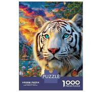 White Tiger 1000 Piece Impossible Puzzle for Adults - Challenging Jigsaw Puzzles, Family Activity & Game Gift 70x50cm/1000pcs