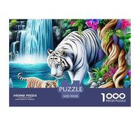 White Tiger, 1000-piece Jigsaw Puzzle, Artistic Assembly Experience Transforming Finished Image Into Striking Wall Feature, Elegant Decorative Accent Enhancing Modern Living Spaces, Suitable for Ages