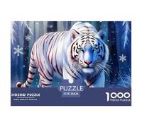 White Tiger 1000 Piece Jigsaw Puzzle for Adults - Rare Tiger Includes Whimsies, Challenging, Whole-family Fun, Display 38x26cm/1000pcs