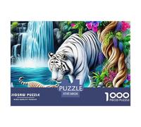 White Tiger, 1000-piece Jigsaw Puzzle, Interactive Learning Oriented Pastime Blending Fun Thinking Cooperation, Excellent Domestic Activity Supporting Positive Communication Habits, Suitable for Ages