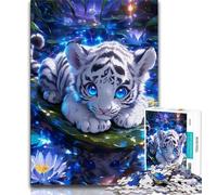 White Tiger 1000 Piece Jigsaw Puzzles for Adults & Teens,Family Game Stress Reliever Difficult Challenge Artists Collection,Fine Art 38x26cm