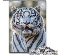 White Tiger 1000 Piece Jigsaw Puzzles for Teenagers, Educational Stress Relief Toy for Is Ideal As A Gift for The Whole Family (26x38cm)
