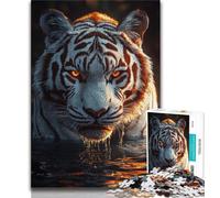 White Tiger 1000 Piece Jigsaw Puzzles for Teenagers,Stress Reliever Difficult Challenge Unique Home Decor And Gifts (75x50cm)