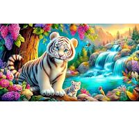 white-tiger 1000 Piece Recycled Paper Puzzle Game Challenging Puzzles Fun Present & Activity for Home for Adults and Kids Age 12 Years + 38x52cm/1000pcs