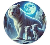 White Tiger 1000 Piece White Tiger Jigsaw Puzzles What Happens Next Educational Games for Adults And Kids 1000pcs (67.5x67.5cm)
