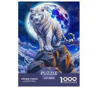 White Tiger 1000 Pieces Jigsaw Adults Game Challenging Cool And Cute Creative Gifts Adults for Kids Home Decoration Puzzles 38x26cm/1000pcs