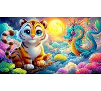 white-tiger 1000 Pieces Jigsaw Puzzles for Family Classic Educational Games Decoration 75x50cm/1000pcs