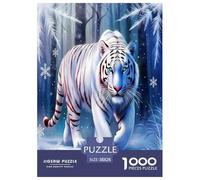 White Tiger 1000 Pieces Jigsaw Puzzles with Paper Art Creativity & Gift Giving Adult Fun Challenges 38x26cm/1000pcs