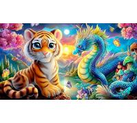 white-tiger 1000 Pieces Recycled Paper Jigsaw Puzzle Impossible Hard Difficult Educational Games for The Whole for Women, Gifts for Men 38x26cm/1000pcs