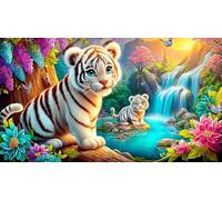 white-tiger 1000 Pieces Recycled Paper Jigsaw Puzzle Impossible Hard Difficult Educational Games for The Whole for Women, Gifts for Men 38x26cm/1000pcs