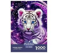 White Tiger 1000 Pieces Wild Animal Paper Jigsaw Puzzle - Easy-Grip Decoration for Family Space | 38x26cm/1000pcs