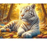 White Tiger 300 Piece Pack DIY Jigsaw Puzzle Colorful Fantasy Wildlife Collectors Cognitive Development Educational Decorative Puzzle Gifts for Adults Premium Cardboard 300 PCS/40x28cm