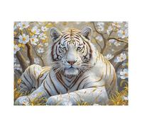 White Tiger 500 Pc Classic Jigsaw Puzzle Puzzle for Adults Hard Challenging Hobby Home Decor Poster High-grade Rigid Cardboard 500 PCS/52×38cm