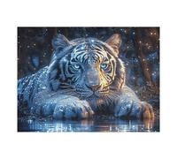 White Tiger 500 Piece Jigsaw Puzzle for Adults Magical Cosmic Creatures Winter Evening Activity Cozy Relaxation Detailed Artwork Ideal Housewarming Gift 500 PCS