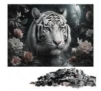 White Tiger Adult Jigsaw Puzzle, Wooden, 1000 Pieces | A hands-on home pastime - a simple way to organise the image alone or together.