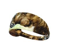 White Tiger And Lion Elastic Exercise Headband for Sports & Workouts
