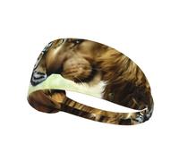 White Tiger And Lion Elastic Exercise Headband for Women & Men