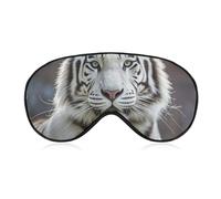 White Tiger Blackout Sleep Eye Mask, Ventilated Fabric, Adjustable Wearing Style, Zero Pressure Sleeping Mask Soft Skin Friendly Eyeshade for Women Men