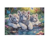 White Tiger Brothers 300 Pieces Set Classic Jigsaw Puzzle Frost Pines Rock Couple Puzzle Partners Mind Relaxation Wall Decor Easter New Year Premium Cardboard 300 PCS