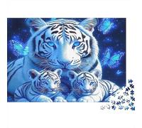 White Tiger Butterfly 1000 Piece Jigsaw Puzzle Jigsaw Puzzle for Adults Paper Puzzle Game for Family Mindfulness Gift 70x50cm/1000pcs