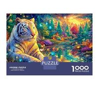 White Tiger by A Glowing Stream 1000-Piece Jigsaw Puzzle The Forest King Educational & Challenging, Recycled 70x50cm/1000pcs