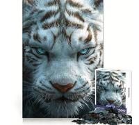 White Tiger Close-Up Jigsaw Puzzle for Adults 1000 Pieces Creative Think Stress Relief Fun Exact Edges Thoughtful Xmas (38x26cm)