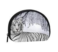 White Tiger Coin Purse Shell Mini Pouch Wallet Change Bag for Women Girls Kids