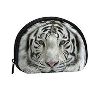 White Tiger Coin Purse Shell Mini Pouch Wallet Change Bag for Women Girls Kids