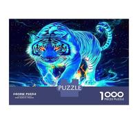 White Tiger Colourful Tiger in Cosmic Blue 1000 Pieces Jigsaw for Adults The Impossible Challenge Brain Development 52x38cm/1000pcs
