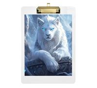 White Tiger Cool Clipboards Portable Clipboard A4 Standard Size Clip Boards with Low Profile Metal Clip for Women Men Office Supplies 12.5 x 9 Inches
