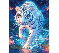 White Tiger Cub in A Magical Forest 1000 Piece Jigsaw Puzzle Pack Wildlife Plant Teens Beginners Cognitive Development Puzzle Fans Group Play Anniversary Recycled Cardboard 1000 PCS