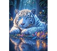 White Tiger Cub in A Snowy Forest 1000 Piece Complete Jigsaw Puzzle Set Wildlife Pet Teens Beginners Educational Challenge Puzzle Fans Group Play Anniversary Creativity & Gift Giving 1000 PCS