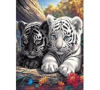 White Tiger Cubs in A Magical Forest 1000 Piece Jigsaw Puzzle for All Ages Wildlife Pet Jigsaw Neighborhood Get Together Family Game Whimsical Design for Any Event 1000 PCS