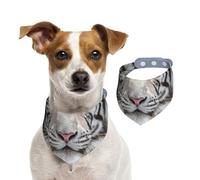 White Tiger,Dog Bandanas Cotton Pet Scarf Adjustable Bibs for Pet,M