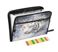 White Tiger Expanding File Folder A4,13 Pockets File Organiser, Paperwork A4 Plastic Wallet Document Storage Expander for School,Office and Home