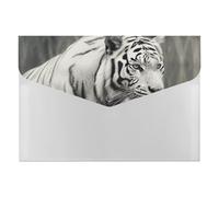 White Tiger File Folder 6-Pocket, Waterproof Accordion File Organizer with Snap Closure, Expanding Document Holder for Office, Home