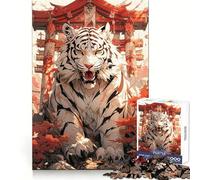 White Tiger Guardian 1000 Pieces Jigsaw Puzzles for Teenagers Smart Exercise Leisure Activity Seamless Lock Birthday Gift (50x75cm)