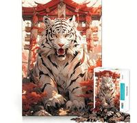 White Tiger Guardian 1000 Pieces Puzzles for Teenagers Mind Boost Fun High Accuracy Cutting Craft Calming Mental Break Activity (50x75cm)