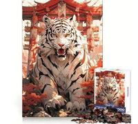 White Tiger Guardian Jigsaw Puzzles for Teenagers 1000 Pieces Brain Wellness Mind Calming Fun Perfect Lock (38x26cm)