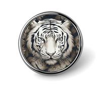 White Tiger Head Pattern Blank Round Badges Round Badge DIY Pin Back Buttons Clear Button Pins for Craft Projects Badge Making Accessories
