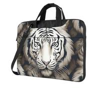White Tiger Head Pattern Laptop Shoulder Bag For Men Women Briefcase Messenger Bag W/Strap Handle Waterproof Laptop Sleeve Bag 13 Inch