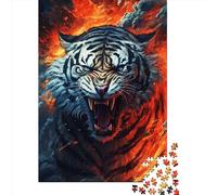 White Tiger Horror Jigsaw Puzzles Game Adult 1000 Piece Jigsaw Wooden Creative Jigsaw Puzzle Decompressing Game 1000pcs (75x50cm)
