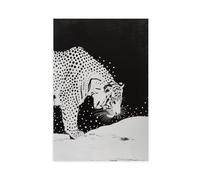 White Tiger in A Snowy Forest Canvas Poster Wall Art Decor Print Picture Paintings for Living Room Bedroom Decoration 08x12inch(20x30cm)