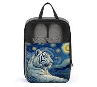 White Tiger in Bold Swirling Style Shoe Bag for Travel Daily Use Anti-dust Storage Carrier Golf Shoe Pouch