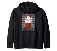 White Tiger in Christmas Socks Cute Animal Holiday Ugly Xmas Zip Hoodie