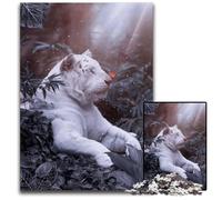 White Tiger in Grey Jungle Jigsaw Puzzle 1000 Pieces Paper Jigsaw for Teenagers, Family Game Night, BrainChallenging Gift Idea 1000 PCS(38x26cm)
