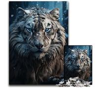 White Tiger in Snow JigsawPuzzle 1000 Pieces for Adults Wooden Jigsaw Brain Challenge Game for Teenagers Family Interaction 1000 PCS(75x50cm)